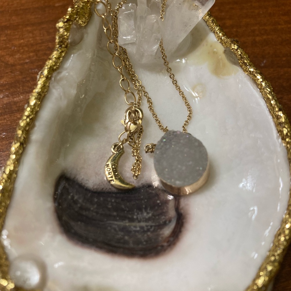 Druzy lavender stone necklace